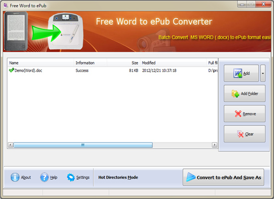 7Dwarf Word to ePub Driver 1.0 full