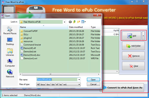 WEconverter Free Word to ePub screenshot