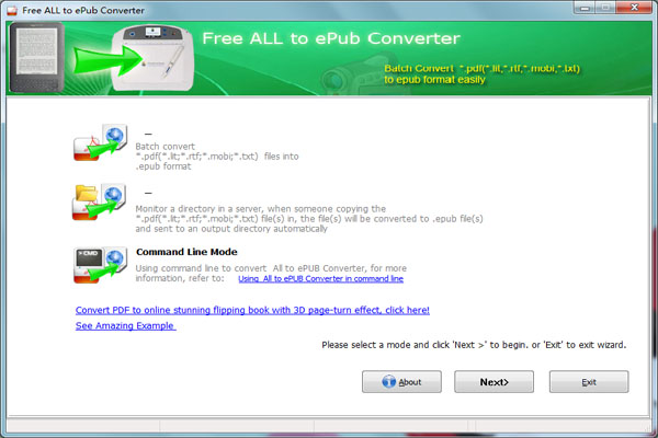 Cxoft Free Converter to ePub screenshot