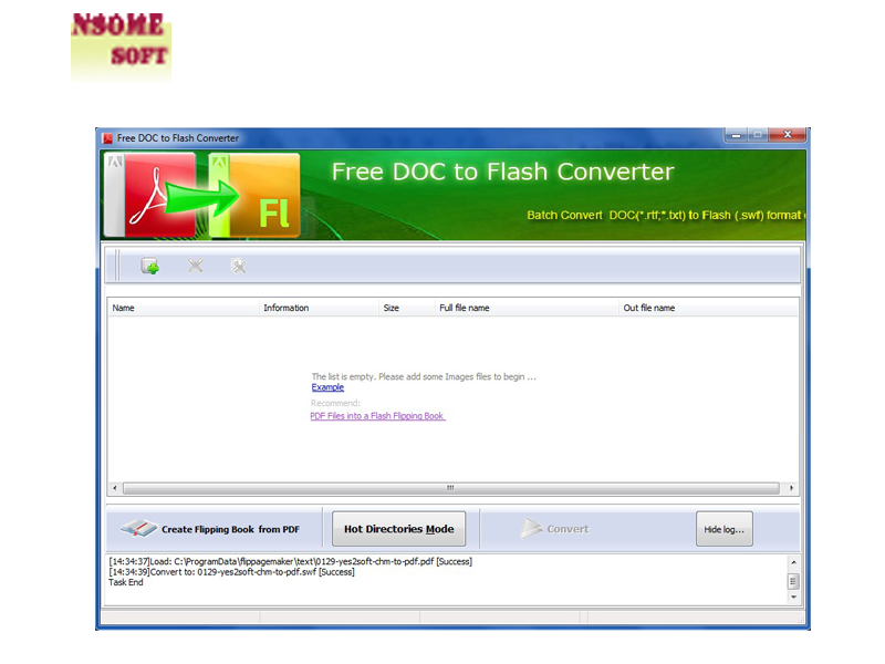 NSomeSoft Free DOC to Flash Converter screenshot