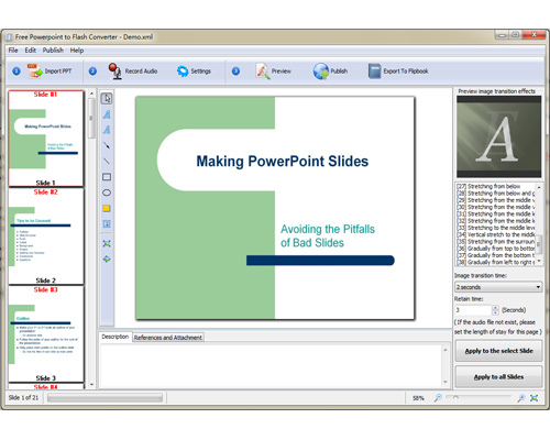 Wingflysoft PPT to Flash Animation screenshot