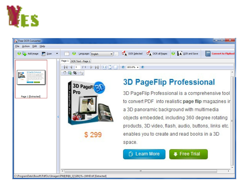 Yes4Soft Free OCR Software screenshot
